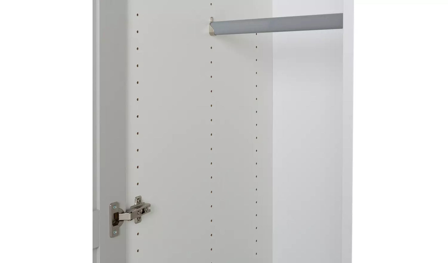Assembled Habitat Munich Panelled 2 Door Mirrored Wardrobe - Anthracite